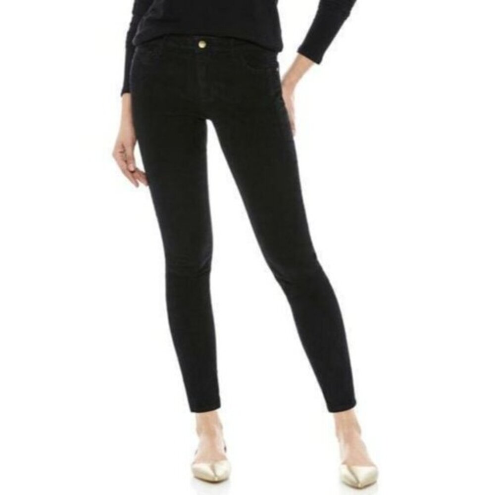 Sam Edelman Pants Black Stiletto Corduroy Skinny High Rise Sz 2/26 New $128